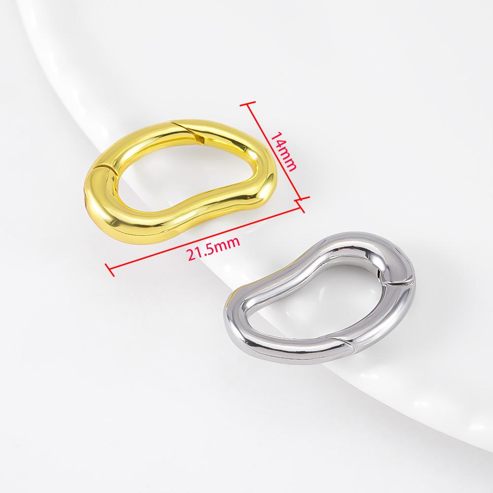 18K Vergoldeter D-Ring Erbsenförmiger Federverschluss zum Armbandherstellen Messing Schnallenverschluss Karabinerverschlüsse für Schmuckherstellung Zubehör