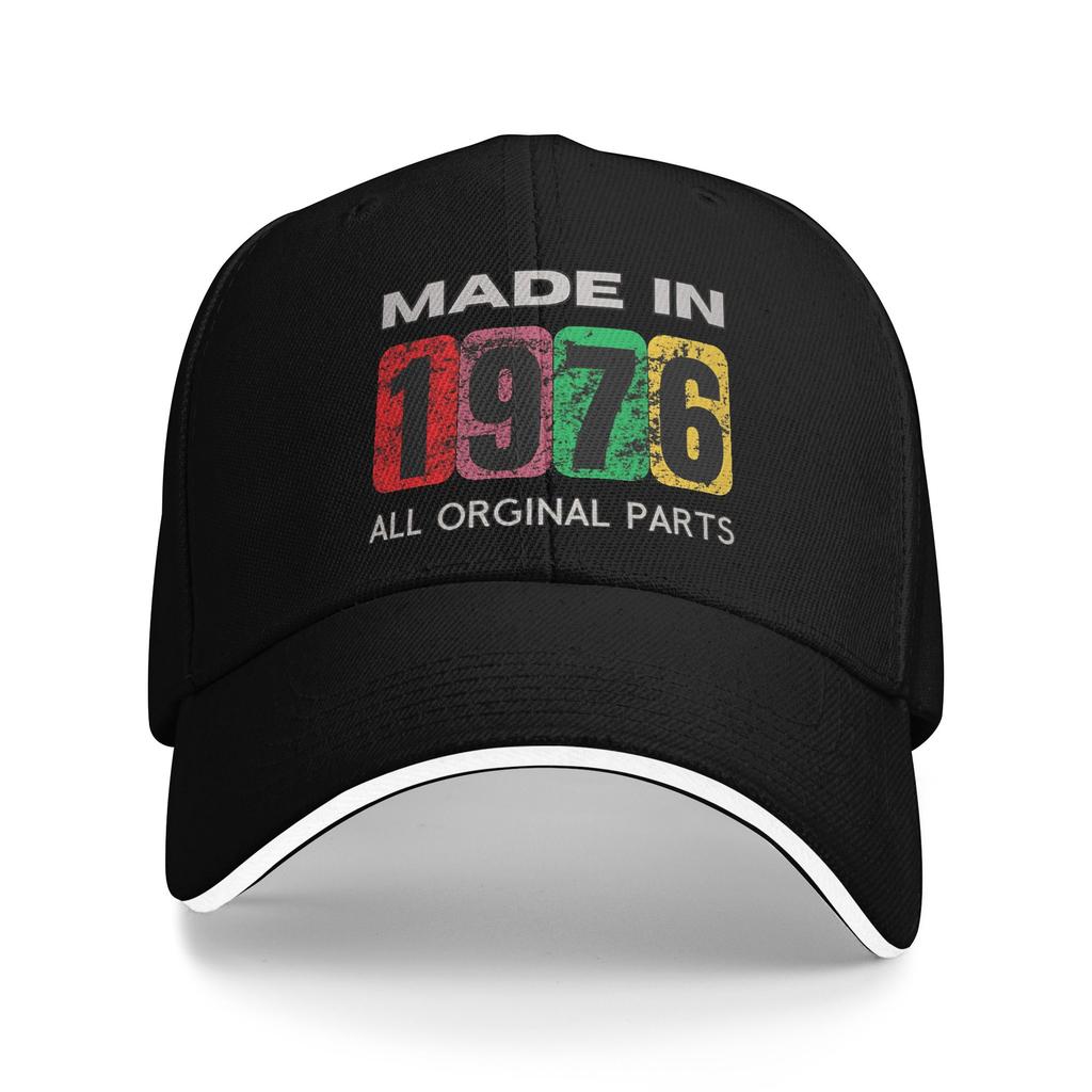 Born in 1976 vintage age 50 years old funny 50th birthday Caps For Unisex Fashion Baseball Cap  Trucker Hat Golf Headewear