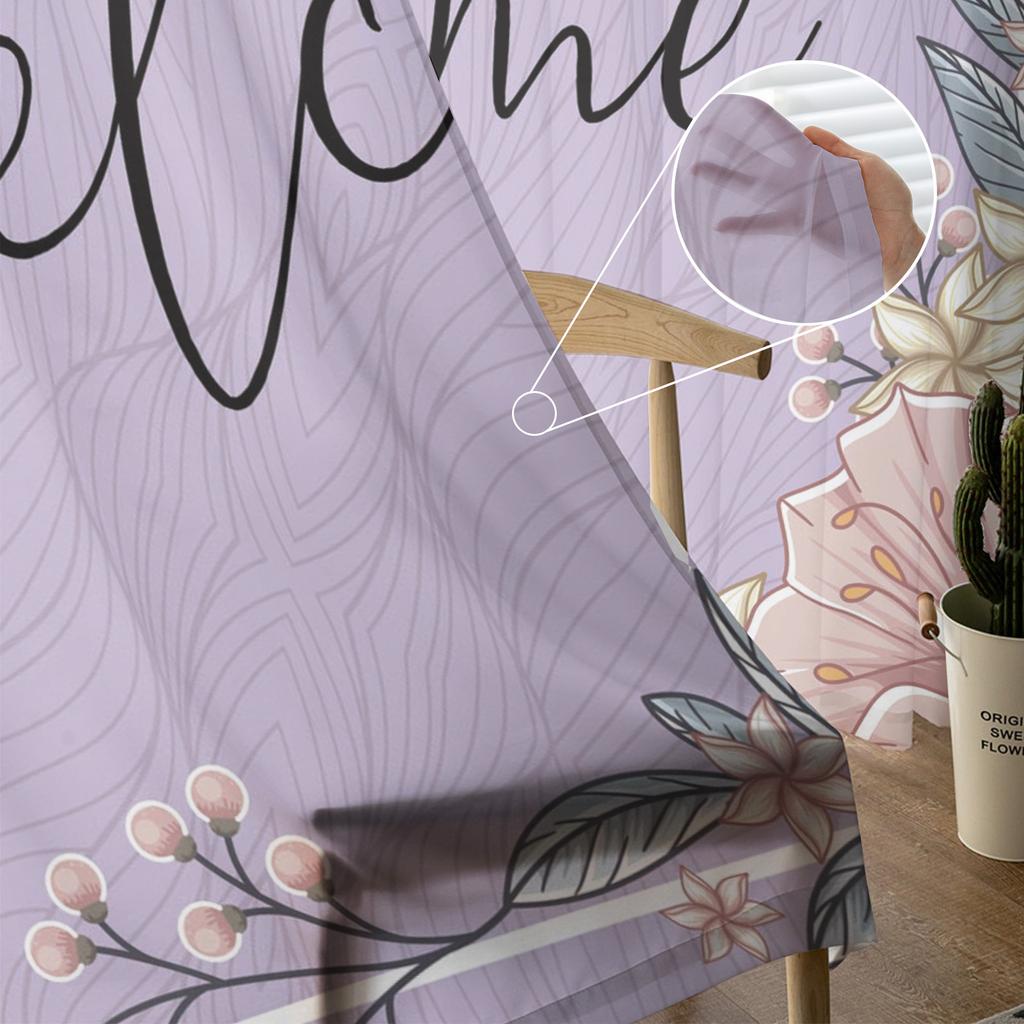 Flower Summer Purple Modern Curtain For Living Room Transparent Tulle Curtains Window Sheer For The Bedroom Accessories Decor