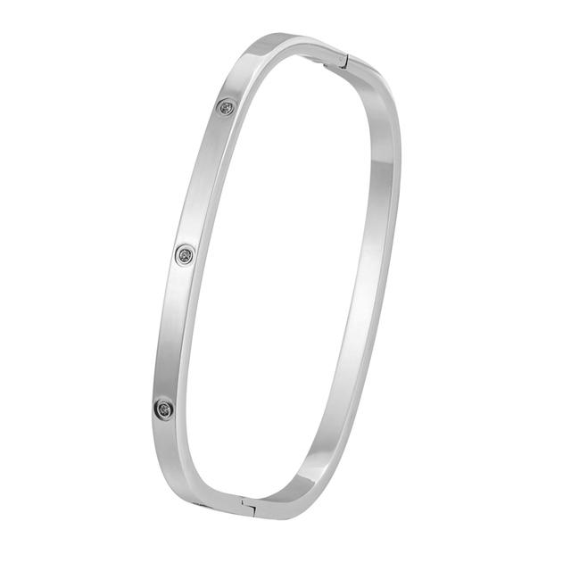 

Новые квадратные женские браслеты с десятью кристаллами из нержавеющей стали, браслеты с кубическим цирконием, золотые женские ювелирные изделия