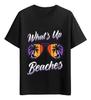 Unisex Summer Beach TShirt Whats Up Beaches Sunglasses Palm Tree Graphic Crew Neck ShortSleeve Casual White Vacation Tee Tops