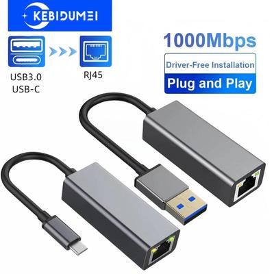 USB-tüüpi C Etherneti adapter 1000Mbps USB 3.0 RJ45 võrgukaart MacBook PC jaoks Windows XP 7 8 10 Android USB Lan Interneti-kaabel