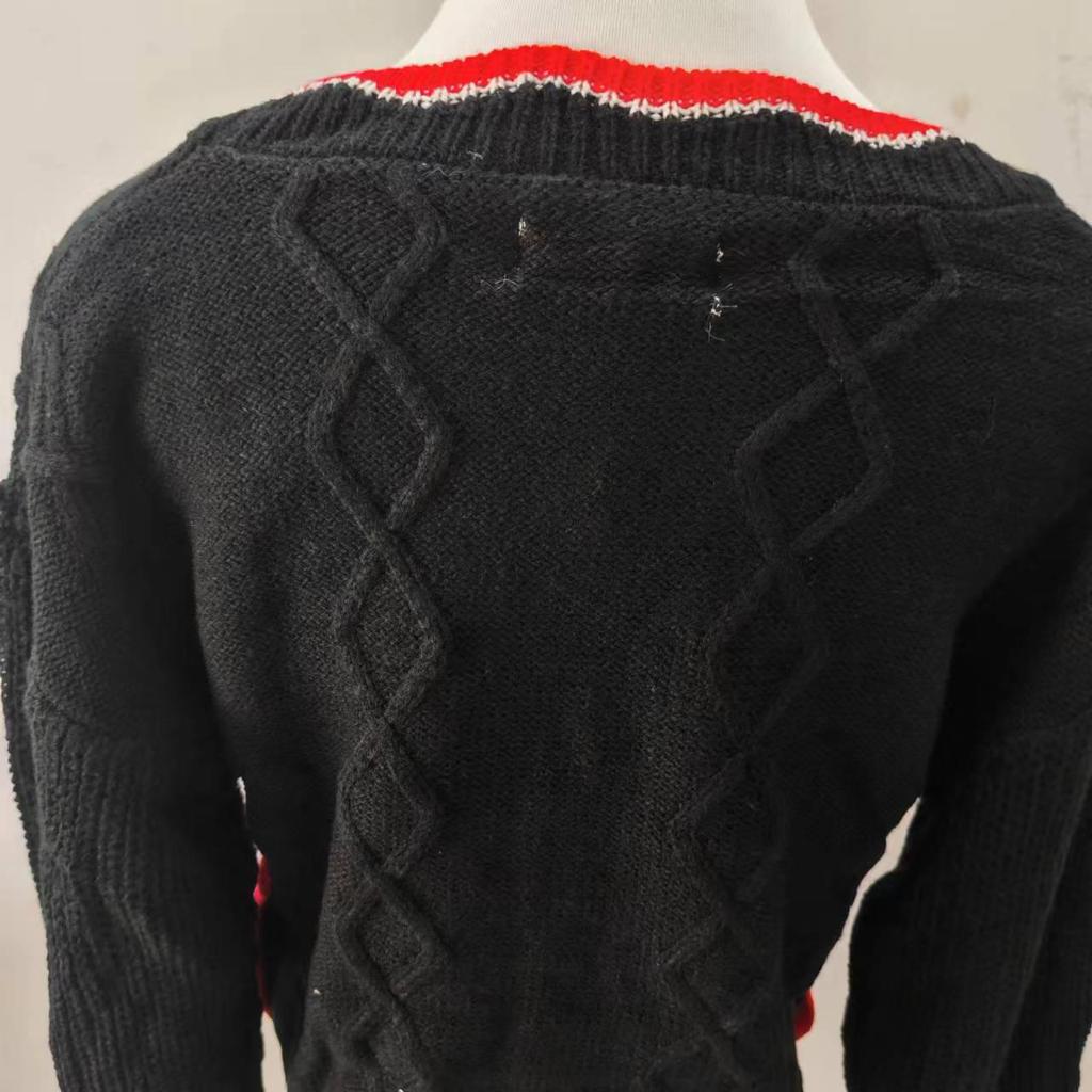 Ju Jingyi Inspired Contrast Lace Cable Knit Cardigan Sweater for Women