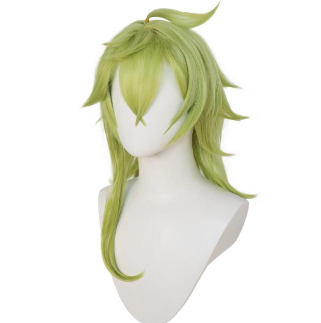 

Парик для косплея Collei, игра Genshin Impact Collei Sumeru, 55 см, зеленый искусственный топ с кожей головы, термостойкий парик для Хэллоуина, ролевые игры One Size светло-зеленый