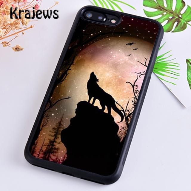 Krajews Snow Wolf Howlf Animal Phone Case Cover For iPhone 17 Air 16 15 14 Plus 12 13 Pro Max Coque Fundas