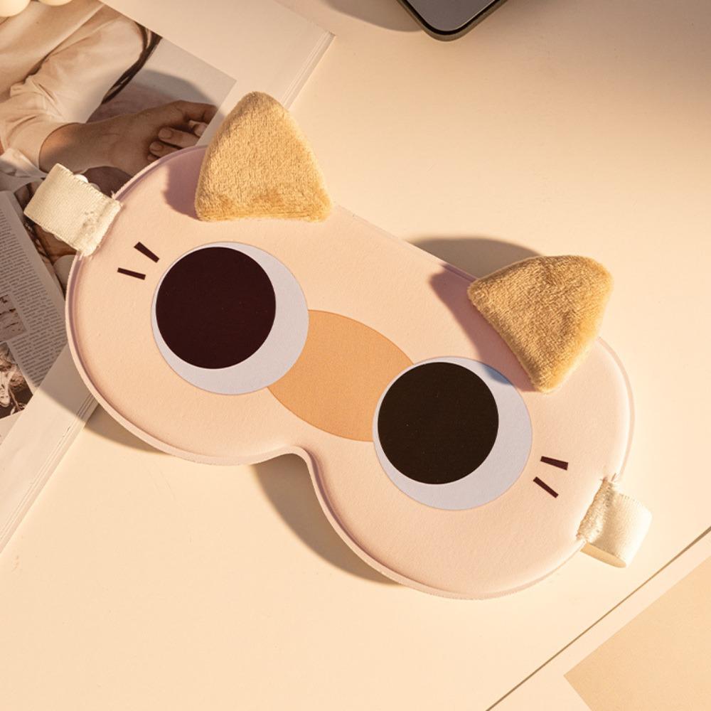 Soft Breathable Fabric Eye Mask Breathable Light Blocking Eye Cover Cat Ear Eye Mask Noon Break