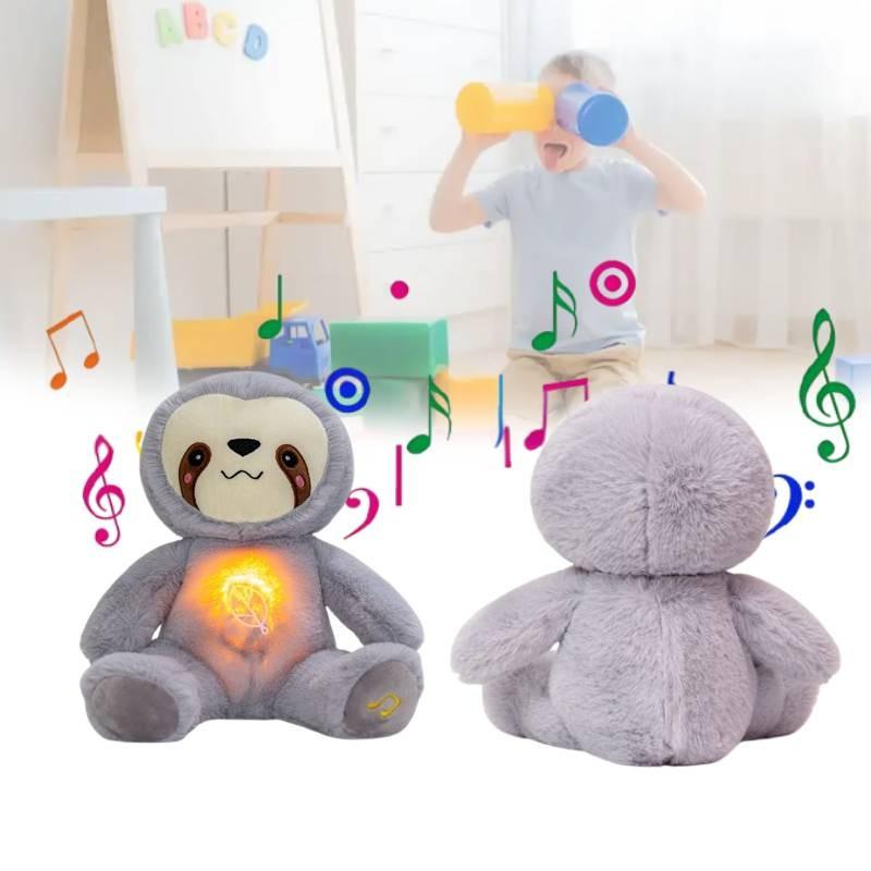 Artificial Cute Breathing Sloth Plush Toy Glow With Music Koala Gift Children