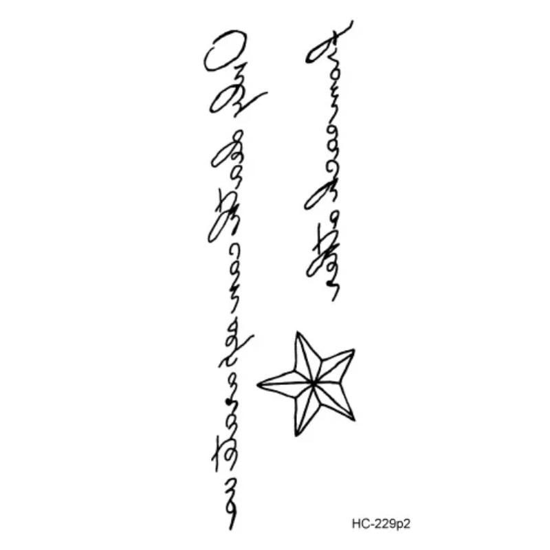 Tattoo-Aufkleber Körper-Make-up Flamme Finger Wasserdicht Temporäre Tattoos Schwarz Quadrat Rose Blume Kunst Flash Fake Tattoos