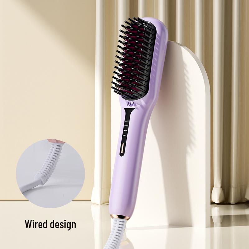 

Portable Dual-Use Straight & Curl Hair Comb with Negative Ion Technology - No Hair Damage світло-фіолетового кольору