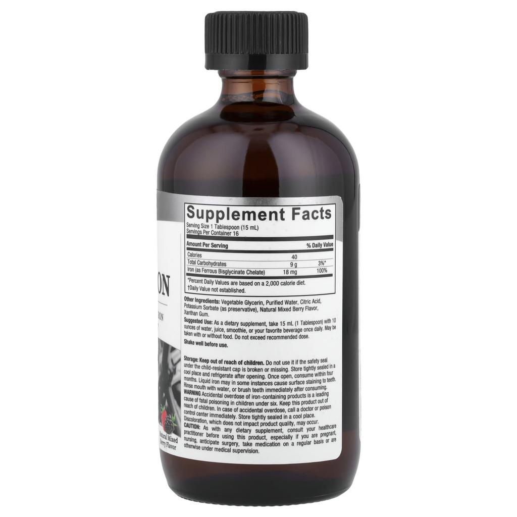 Nature's Answer Mild Iron, Natural Mixed Berry Flavor, 240Ml(8Fl Oz)