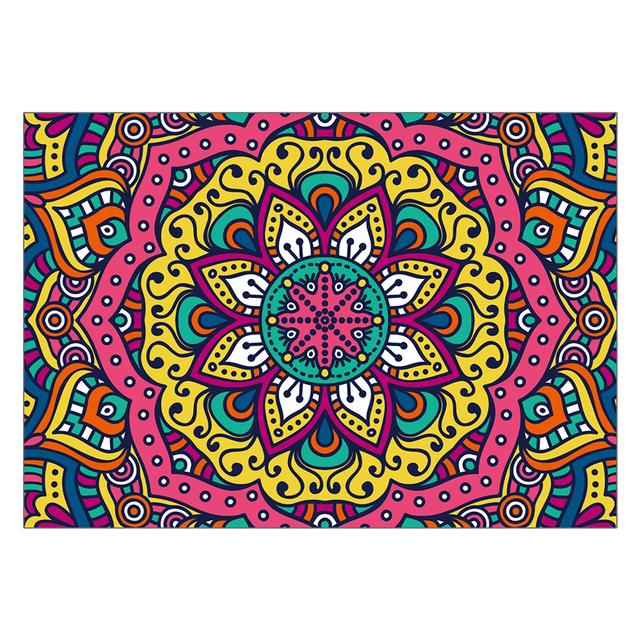 Entrance Door Bohemian Mandala Pattern Carpet Non -Slip Bath Mat Soft Living Room Bedroom Decorative Carpet Mat For Children
