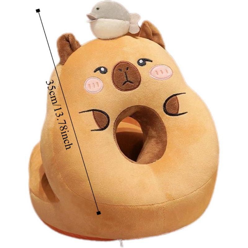 Super Soft Capybara Office Nap Pillow Double-sided Capybara Neck Pillow Hand Warmer Pillow  Office