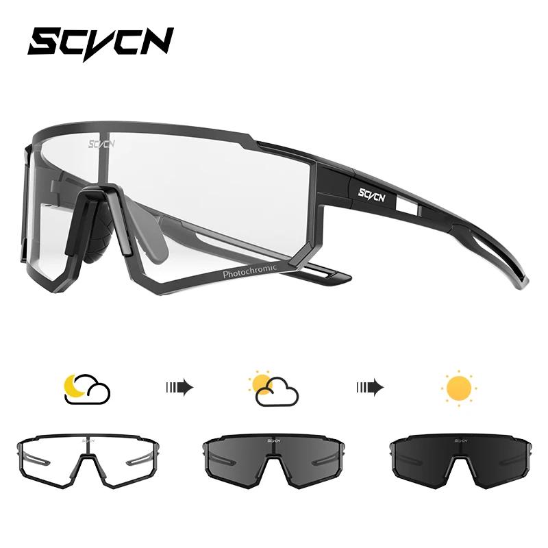 SCVCN Outdoor Photochromic Sunglasses Sports Bike Cycling Glasses Man MTB Climbing Glasses Women Driving Bicycle Goggles New