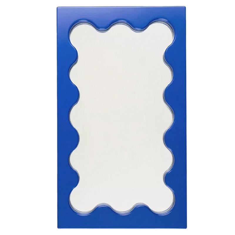 

A84E-Nordic Ins-Style Rectangular Wavy Dressing Desktop Makeup Mirror Wall Bathroom Bedroom Entrance Mirror синий
