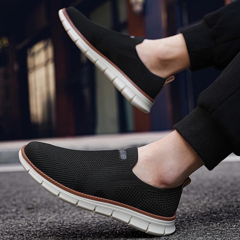 Flying woven surface breathable and lightweight sports shoes overalls men's shoes 48 casual shoes 47 fashion trend loafers large size