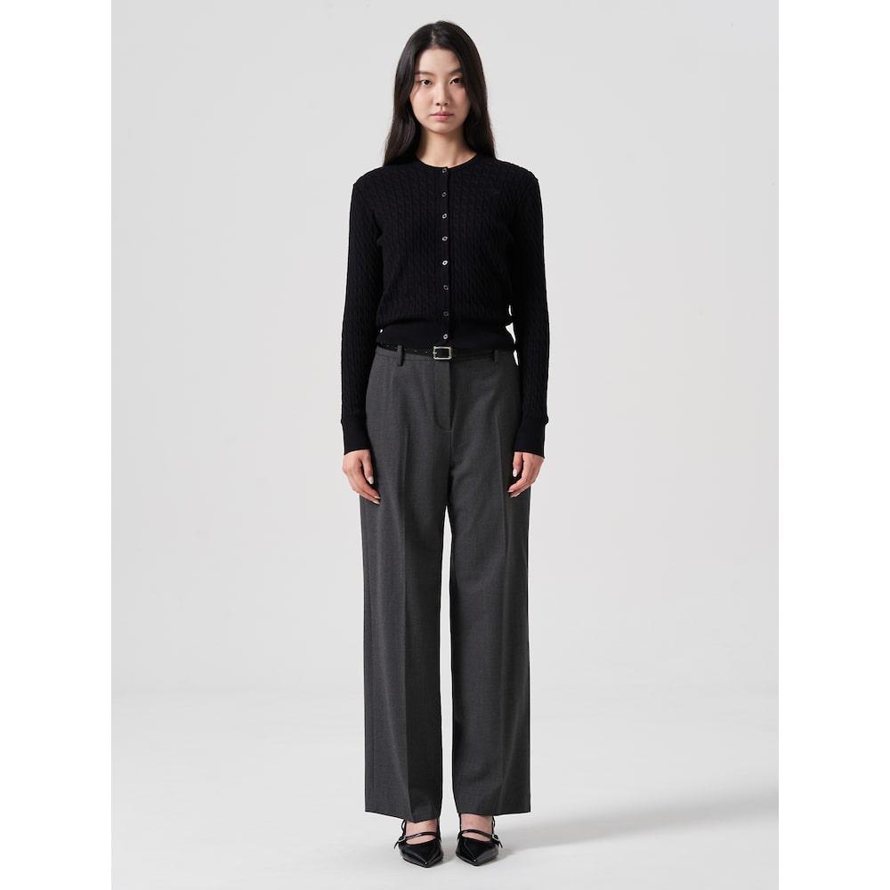 8seconds Wool Blend Long Straight Slacks Ash