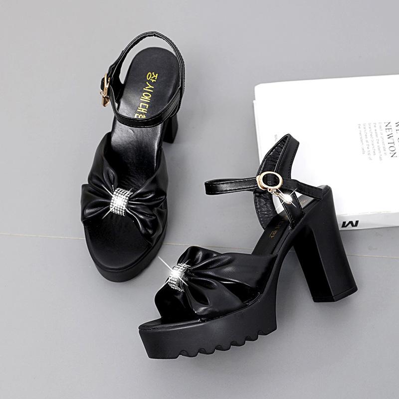 High-heeled sandals 22 temperament new waterproof platform thick-soled fashion thick-heeled model large-size catwalk shoes hot air