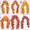 Autumn Maple Leaf Halloween Hanging Ornament – Rattan Floral Decor for Harvest Festival