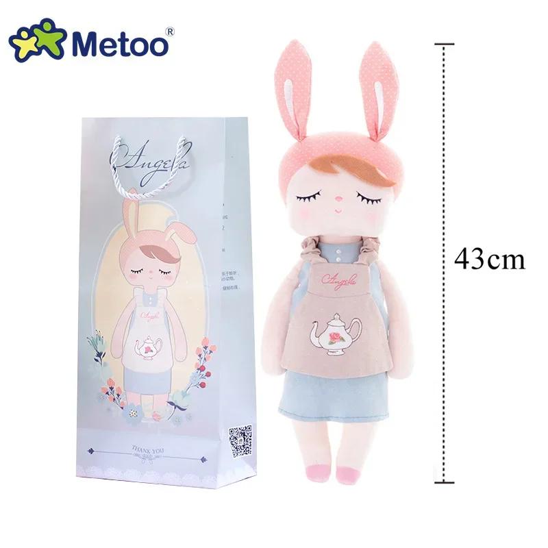 Metoo Angela Doll Rabbit Featuring Paper Pouch Boxed Stuffed Animals Plush Playthings Sleep Dolls Children Appease Infant Birth Date Holiday Gifts
