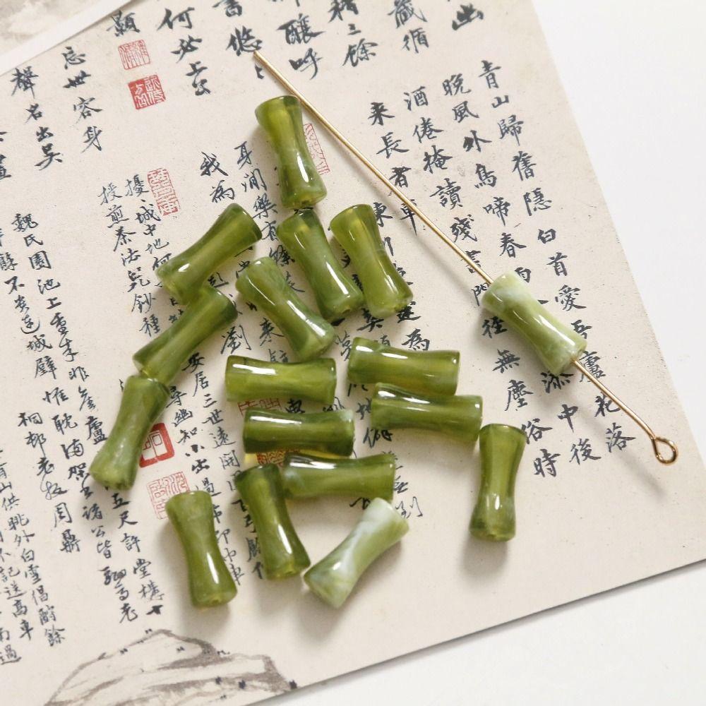 

10 шт./Пакет DIY Поделки Бамбуковые Бусины Из Акрила для Изготовления Ювелирных Изделий Серьги Лэмпворк Бусины Подарок оливковое зеленый