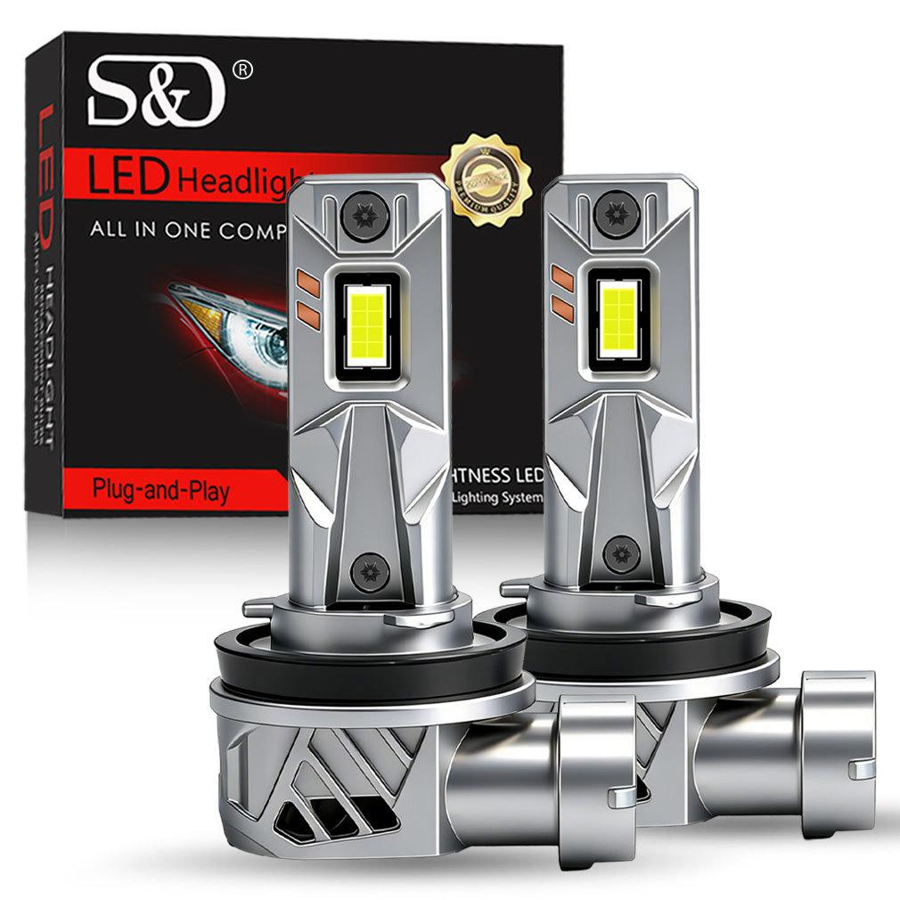 2Pcs 40000LM H4 H7 LED Headlight Bulbs Wireless Turbo H11 LED H8 9005 HB3 9006 HB4 100W Car Fog Light Hi Lo Beam Headlamp Auto Plug&Play Lamp 6000K
