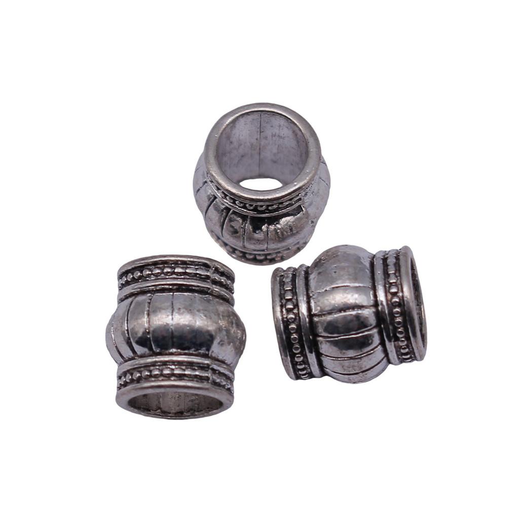 Multi Color Spacer Beads Ornate Metal Big Hole Beads For Jewelry Projects