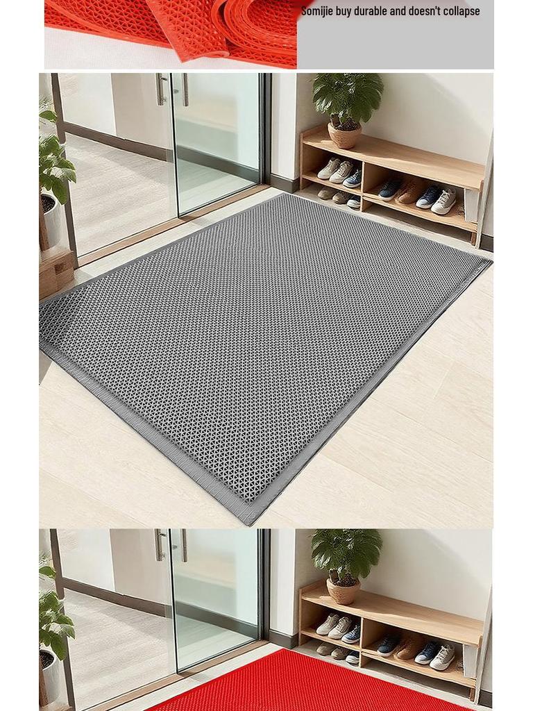 Protiskluzová voděodolná koupelnová vstupní rohožka - Zesílené PVC, Dutý design