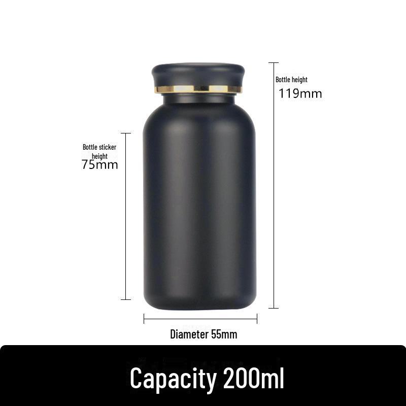 Hochwertige, mattschwarze 100-ml-PET-Medizinkapselflasche
