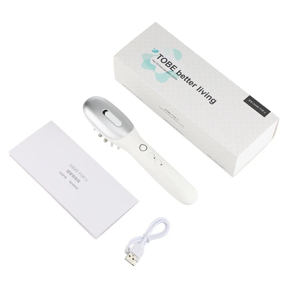

Electric Scalp Massager Comb EMS LED Light Head Massager with Hair Oil Applicator for Scalp Relax Hair Growth Fit All Hairstyle белый