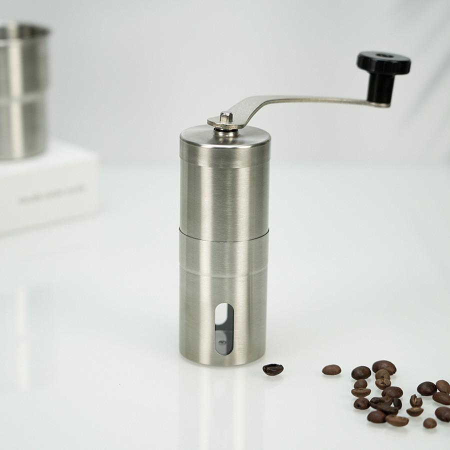 Highquality Stainless Steel Manual Coffee Grinder With Removable Hand Crank For Home Brewing Enthusiasts