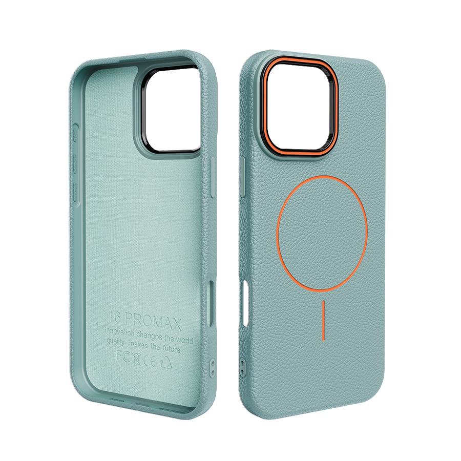 Magnetický ultratenký PU kožený kryt na telefon s texturou liči pro iPhone 16/15/14/13/12/11 Pro Max 16 Plus Kompatibilní s bezdrátovým nabíjením Tenký kryt na telefon