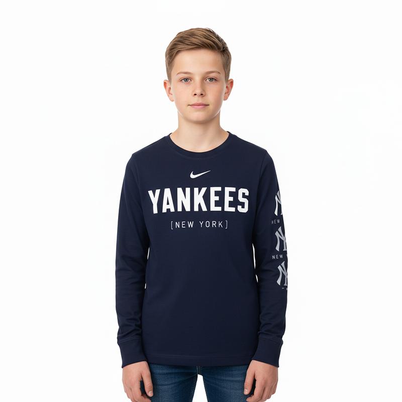 Nike X Mlb New York Yankees Logo Buchstaben Print Rundhals Pullover Lässiges Langarm Sweatshirt Kinder Sweatshirt Marineblau 3Z3B7NMBZ-NYY