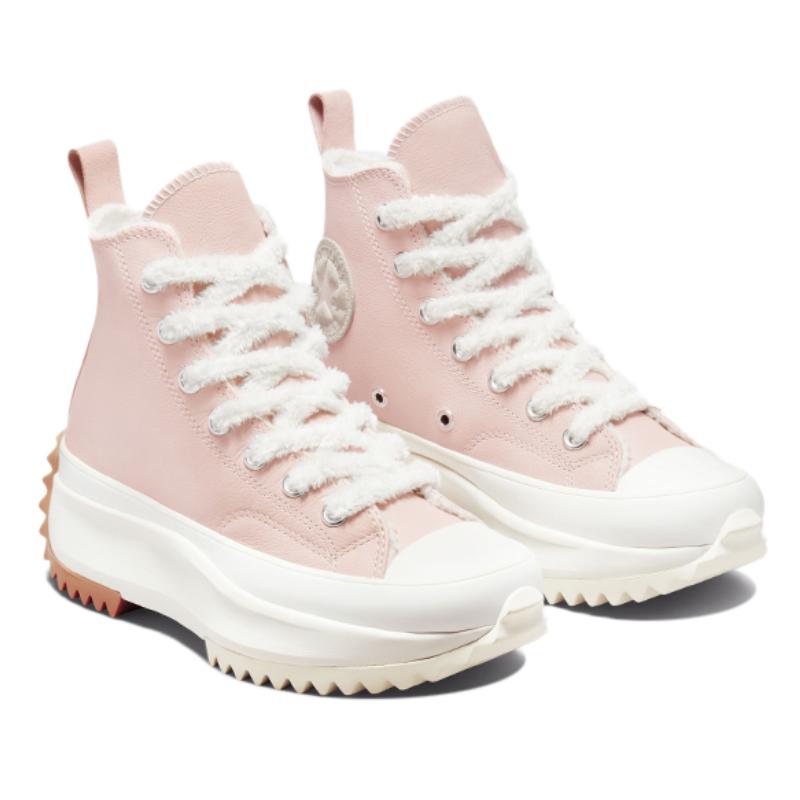 Converse Run Star Hike simple and comfortable high-top canvas shoes for all men and women in peach pink