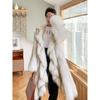 Winter New Imitation Raccoon Fur Coat Long Warm Woven Fox Hair Light Luxury Fur Coat Women