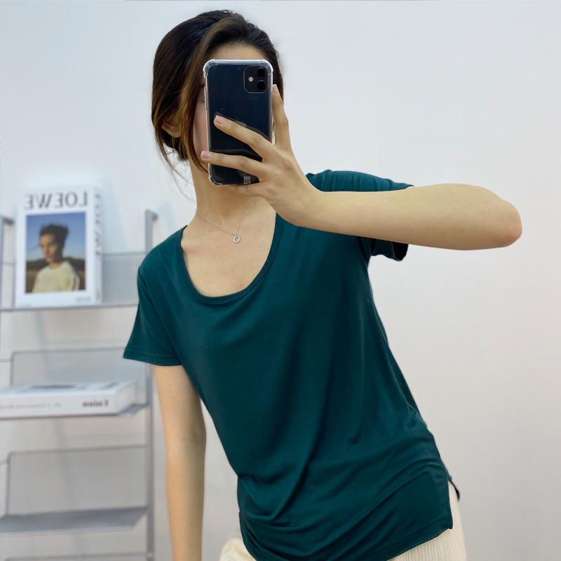 Women's Korean Style Slimming Modal Short Sleeve Top - Summer Fashion Round Neck Tee