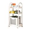 Movable Bathroom Storage Rack with Baskets and Handrails