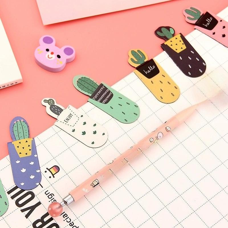 3 Pieces Per Set Cactus Bookmark Office Stationery Page Tags Bookmark Reading Auxiliary Bookmarks Student Stationery Supplies