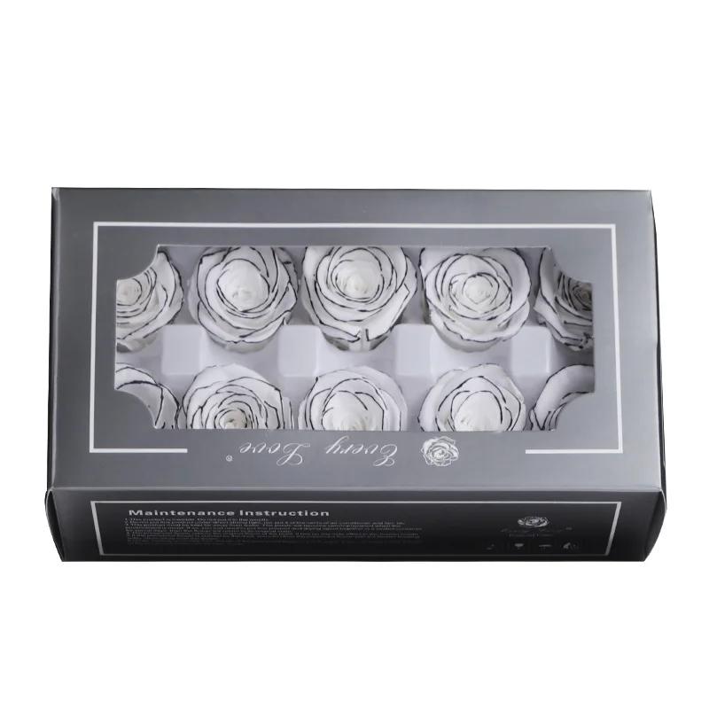 

6/8/10PCS/Box High Quality Luxury Preserved Roses Heads Real Dry Flowers Mothers DIY Eternal Life Flower Wedding Gift Box Home