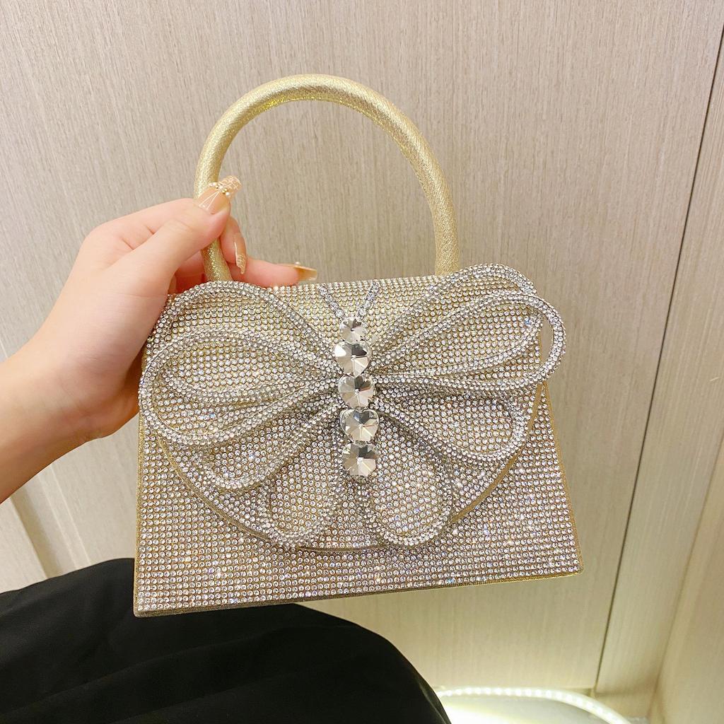 Bolso Plateado Nuevo Bolso de Diamantes Bolso de Barra para Fiesta Vestido de Noche Bolso de Cumpleaños Boda Banquete Bolso de Banquete