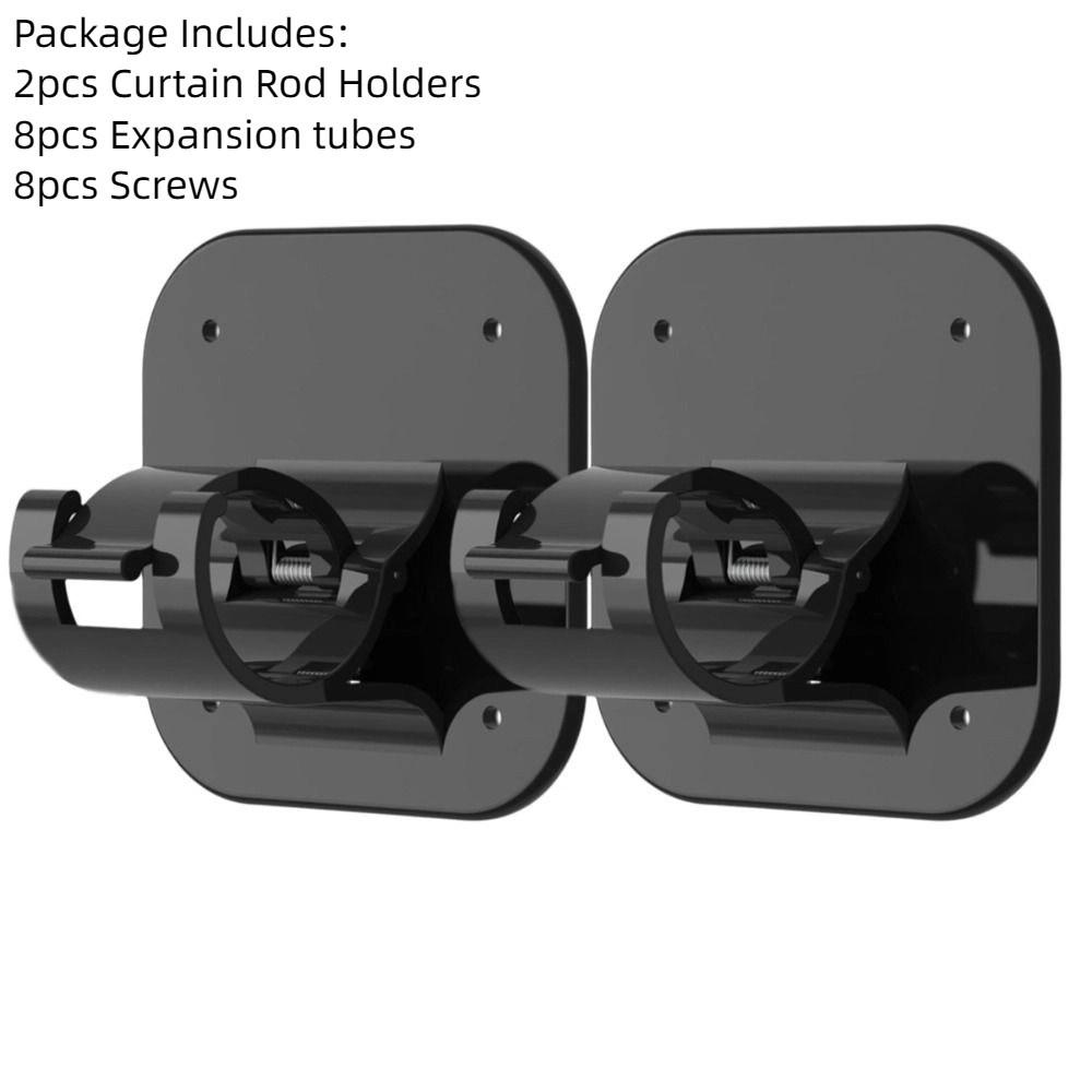 2pcs Adhesive Curtain Rod Holder Adjustable Curtain Rod Hook Curtain Rod Brackets  for Bedroom Home