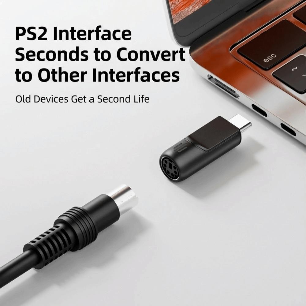 PVC for PS2 to USB Adapter Compact Keyboard Mouse Connector  Mouse Connection