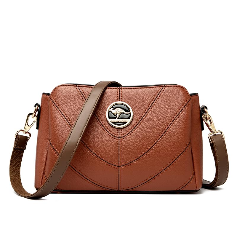 Einfarbig Luxus Designer Hochwertiges Leder Damen Handtasche Geldbörsen Multifunktional Damen Schulter Umhängetaschen Sac Femme