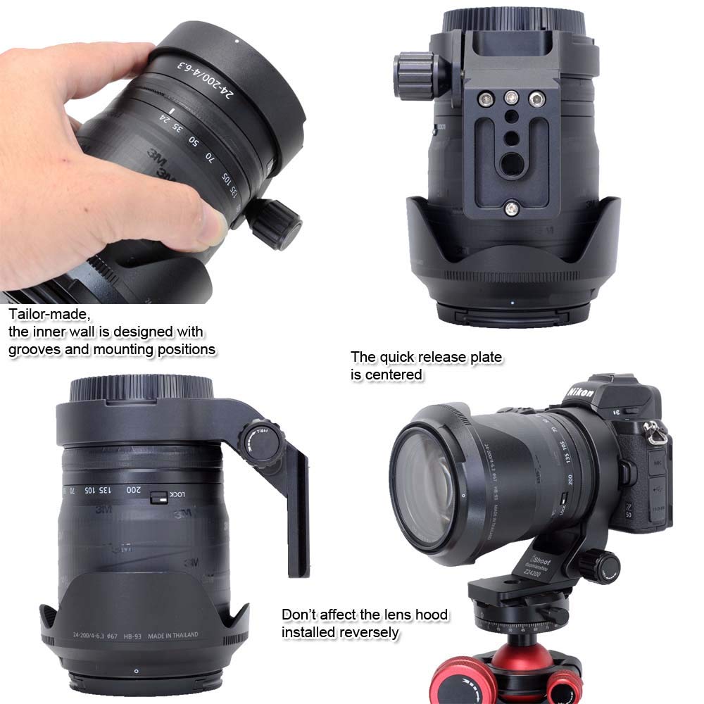 iShoot Camera Tripod Mount Tripod Mount Lens Support Lens Bracket Tripod Compatible with Nikon Z VR DX Tripod Ball Head Clamp Ring, Ring, Collar,