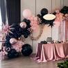 116pcs Black Pink Balloon Rose Golden  Balloons Garland Arch Kit For Birthday, Wedding, Graduation, Anniversary, Celebrations, P