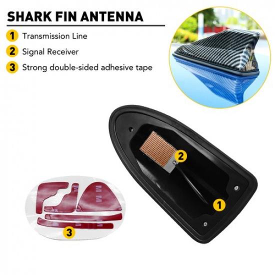 Fin Car Roof Trim Antenna Fiber Carbon Radio FM/AM Shark Antena Cover Waterproof
