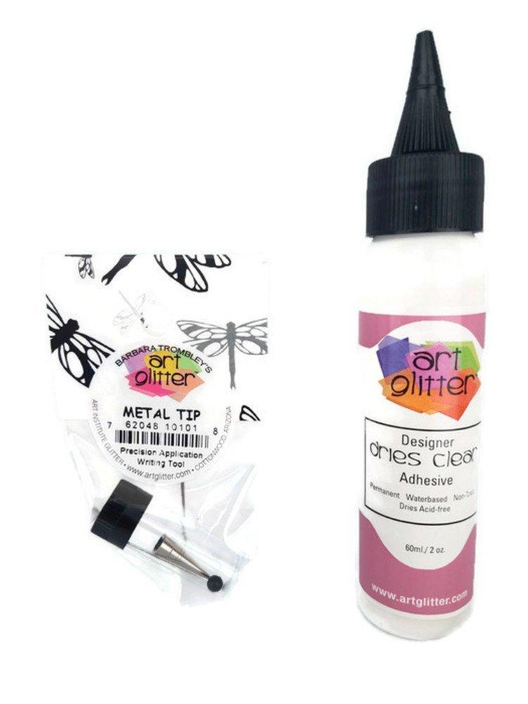 

Art Glitter Glue Designer Clear Dries 2 with Extra Fine Metal Tip Glue, oz.