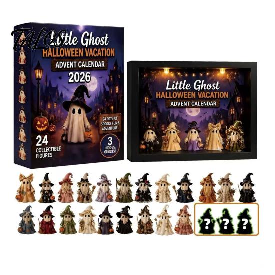 Car Holiday Decoration Halloween Advent Calendar 2026, 24 Day Light Up Countdown Box with Christmas Pumpkin Ghost Figures, Party Decor, Fun