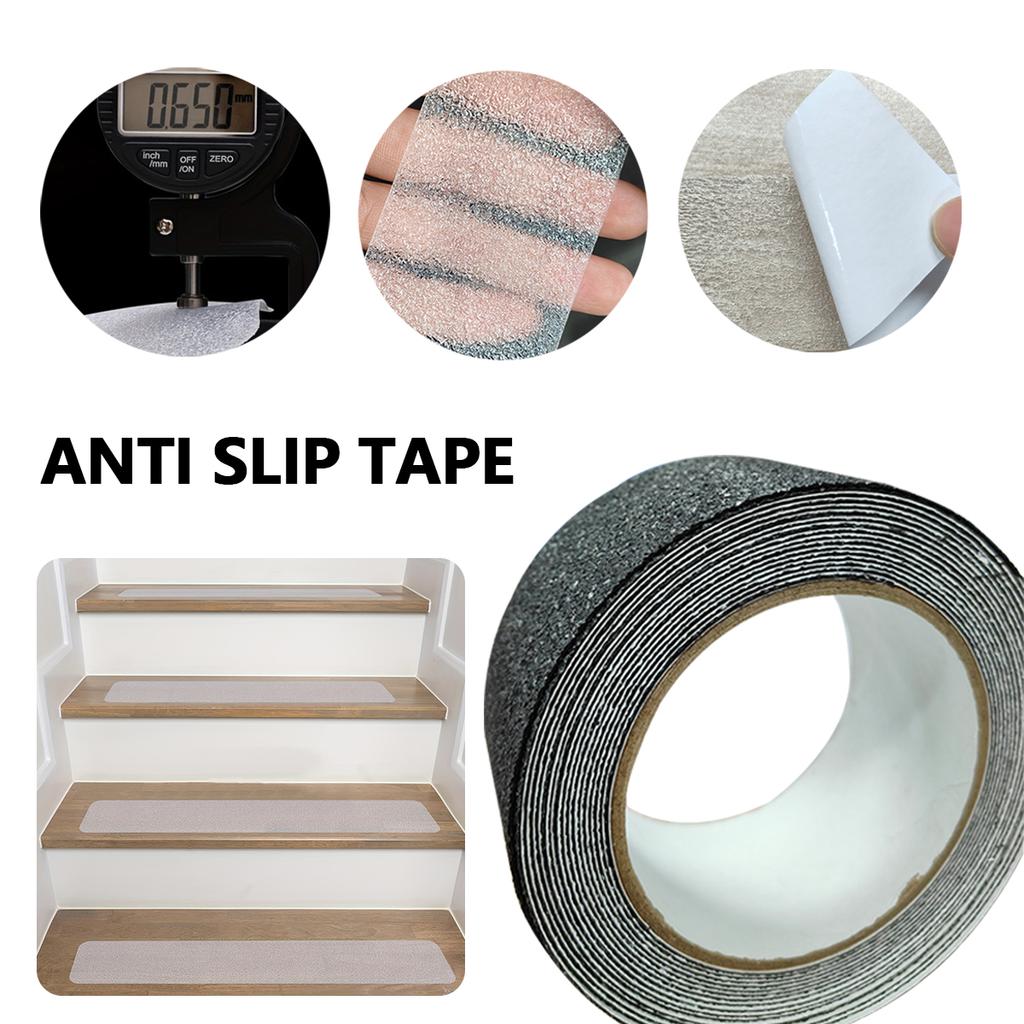 Heavy-Duty Black Waterproof PVC Anti-Slip Tape, 5cm X 5m, Suitable for Stairs, Boats, Steps, Skateboards, Indoor & Outdoor