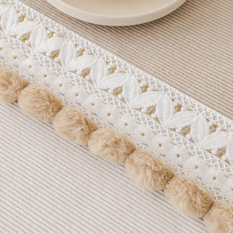 Waterproof Striped Sofa Cushion With Wool Balls Soft Pet Friendly Chenille Anti Slip Sofa Cover Dustproof Corner Couch Covers