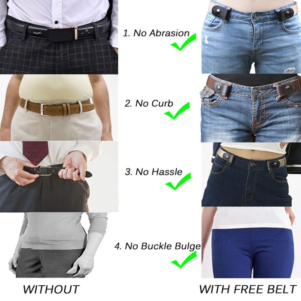 2PCS Elastic No Buckle Stretch Belt Adjustable Stretch Invisible Elastic Belt Woven Cloth with Detachable Clip